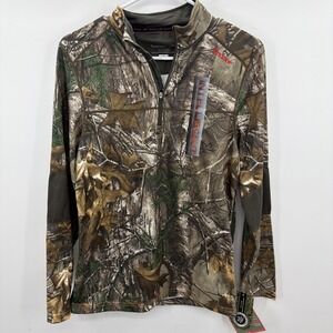 Terramar Realtree Camo Long Sleeve Shirt Mens Sz Small Quarter Zip Intelliscent
